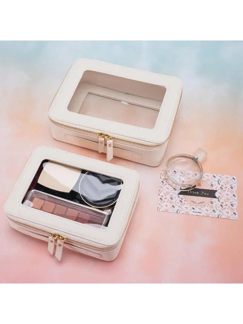 Clear Makeup Bag Organizer for Travel | Toiletry & Cosmetic Case Pouch, Medium